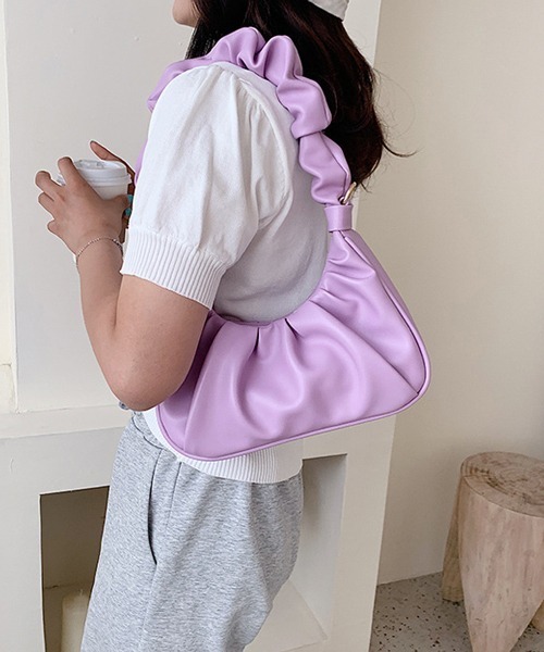 HALEY PESCA（ヘーリーペスカ）の「HALEY PESCA/サークルプリーツハンドバッグ（ハンドバッグ・レディース・ホワイト/ブラック/パープル/オレンジ・FREE）」の11枚目の写真