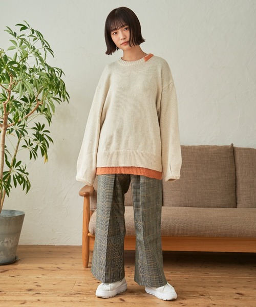 SENSION（センション）の「layered hairy knit（ニット/セーター・メンズ・ダークグリーン/オフホワイト/ダークブルー・FREE）」の20枚目の写真