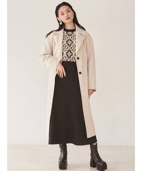 MURUA（ムルーア）の「タイルパターンニット（ニット/セーター・レディース・ベージュ/ブラック/パープル・FREE）」の12枚目の写真