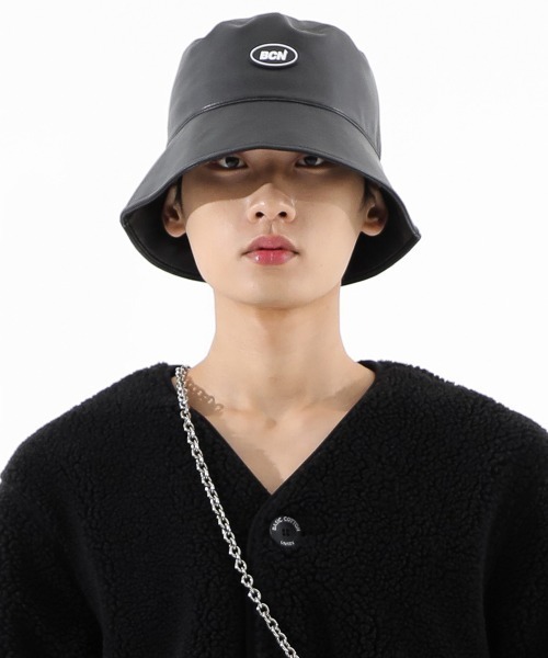 BASIC COTTON(ベーシックコットン)の「A'GEM/9 × .kom『BASIC COTTON/ベーシックコットン』BCN Bucket Hat/ロゴステッチ バケットハット(ハット・レディース・ブラック/A/B・FREE)」の3枚目の写真
