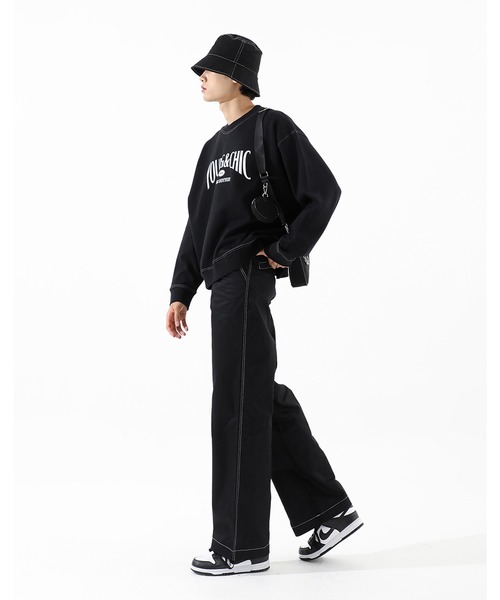 BASIC COTTON(ベーシックコットン)の「A'GEM/9 × .kom『BASIC COTTON/ベーシックコットン』BCN Bucket Hat/ロゴステッチ バケットハット(ハット・レディース・ブラック/A/B・FREE)」の4枚目の写真