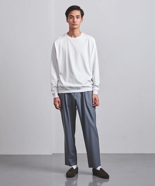 UNITED ARROWS（ユナイテッドアローズ）の「＜UNITED ARROWS＞ シルケット コットン ロングスリーブ Tシャツ（Tシャツ/カットソー・メンズ・ダークグレー/ホワイト/ナチュラル・M/XL/L/S）」の8枚目の写真