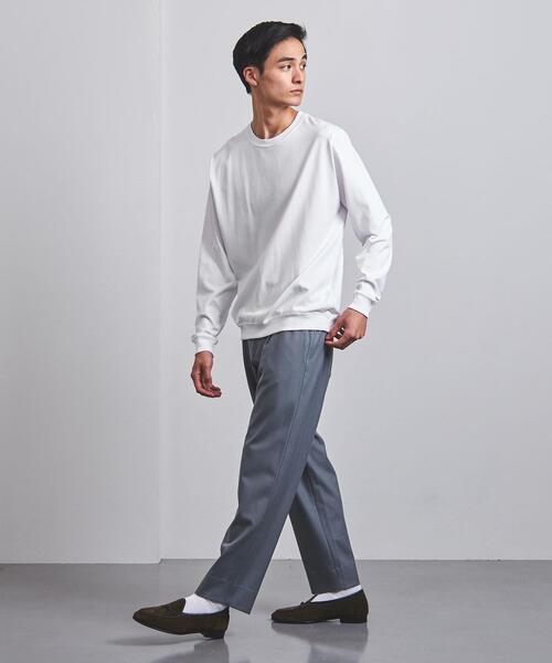 UNITED ARROWS（ユナイテッドアローズ）の「＜UNITED ARROWS＞ シルケット コットン ロングスリーブ Tシャツ（Tシャツ/カットソー・メンズ・ダークグレー/ホワイト/ナチュラル・M/XL/L/S）」の9枚目の写真