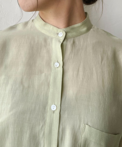 CAPRICIEUX LE'MAGE（カプリシューレマージュ）の「バックフリル長袖シャツ（シャツ/ブラウス・レディース・ピンク/ホワイト/グリーン/ブラック・FREE）」の9枚目の写真