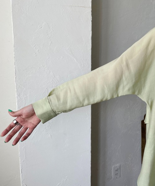 CAPRICIEUX LE'MAGE（カプリシューレマージュ）の「バックフリル長袖シャツ（シャツ/ブラウス・レディース・ピンク/ホワイト/グリーン/ブラック・FREE）」の11枚目の写真