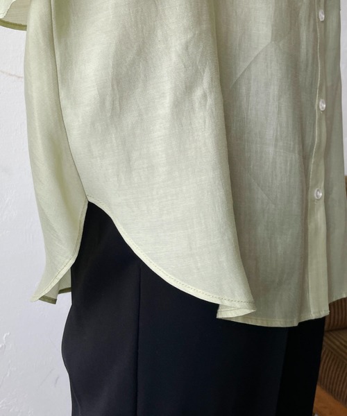 CAPRICIEUX LE'MAGE（カプリシューレマージュ）の「バックフリル長袖シャツ（シャツ/ブラウス・レディース・ピンク/ホワイト/グリーン/ブラック・FREE）」の13枚目の写真