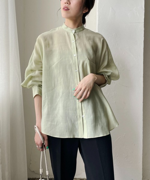 CAPRICIEUX LE'MAGE（カプリシューレマージュ）の「バックフリル長袖シャツ（シャツ/ブラウス・レディース・ピンク/ホワイト/グリーン/ブラック・FREE）」の14枚目の写真