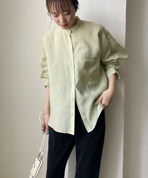 CAPRICIEUX LE'MAGE（カプリシューレマージュ）の「バックフリル長袖シャツ（シャツ/ブラウス・レディース・ピンク/ホワイト/グリーン/ブラック・FREE）」の16枚目の写真