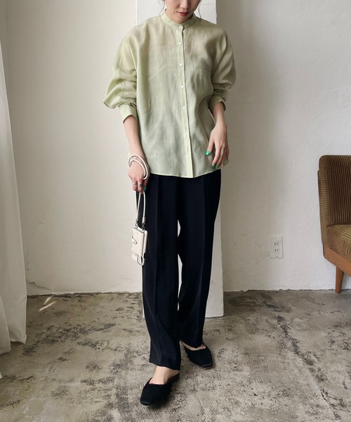 CAPRICIEUX LE'MAGE（カプリシューレマージュ）の「バックフリル長袖シャツ（シャツ/ブラウス・レディース・ピンク/ホワイト/グリーン/ブラック・FREE）」の19枚目の写真