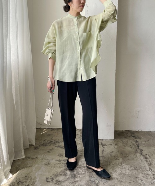 CAPRICIEUX LE'MAGE（カプリシューレマージュ）の「バックフリル長袖シャツ（シャツ/ブラウス・レディース・ピンク/ホワイト/グリーン/ブラック・FREE）」の20枚目の写真