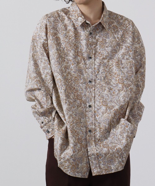 CIAO（チャオ）の「ciao 日本製 バルーンスリーブ ルーズレギュラーシャツ　長袖（シャツ/ブラウス・メンズ・ホワイト/ブラック/ダークグリーン/ネイビー/サックスブルー/ブルー/グリーン/ブラック系その他/ブルー系その他/ブラック系その他2/ブラック系その他3/ブルー系その他2/ベージュ系その他/グレー/ブルー系その他3/ベージュ/ブルー系その他5/ブラック系その他4/ブルー系その他4/ブルー系その他6/ブルー系1/チャコール/ベージュ系その他2/ブラック系その他6/グリーン系その他/ブルー系/グレー系その他/ベージュ系その他3/ブラック系その他5/グレイッシュブルー/ブルー系その他7・M/L）」の14枚目の写真