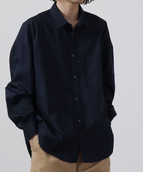CIAO（チャオ）の「ciao 日本製 バルーンスリーブ ルーズレギュラーシャツ　長袖（シャツ/ブラウス・メンズ・ホワイト/ブラック/ダークグリーン/ネイビー/サックスブルー/ブルー/グリーン/ブラック系その他/ブルー系その他/ブラック系その他2/ブラック系その他3/ブルー系その他2/ベージュ系その他/グレー/ブルー系その他3/ベージュ/ブルー系その他5/ブラック系その他4/ブルー系その他4/ブルー系その他6/ブルー系1/チャコール/ベージュ系その他2/ブラック系その他6/グリーン系その他/ブルー系/グレー系その他/ベージュ系その他3/ブラック系その他5/グレイッシュブルー/ブルー系その他7・M/L）」の20枚目の写真