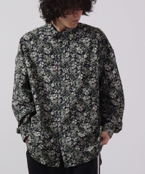 CIAO（チャオ）の「ciao 日本製 バルーンスリーブ ルーズレギュラーシャツ　長袖（シャツ/ブラウス・メンズ・ホワイト/ブラック/ダークグリーン/ネイビー/サックスブルー/ブルー/グリーン/ブラック系その他/ブルー系その他/ブラック系その他2/ブラック系その他3/ブルー系その他2/ベージュ系その他/グレー/ブルー系その他3/ベージュ/ブルー系その他5/ブラック系その他4/ブルー系その他4/ブルー系その他6/ブルー系1/チャコール/ベージュ系その他2/ブラック系その他6/グリーン系その他/ブルー系/グレー系その他/ベージュ系その他3/ブラック系その他5/グレイッシュブルー/ブルー系その他7・M/L）」の9枚目の写真