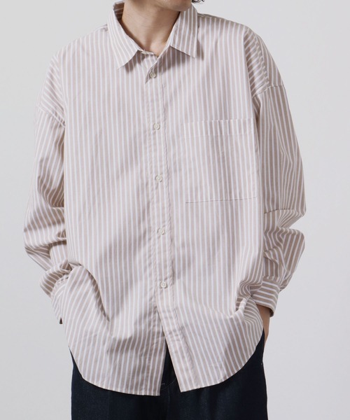 CIAO（チャオ）の「ciao 日本製 バルーンスリーブ ルーズレギュラーシャツ　長袖（シャツ/ブラウス・メンズ・ホワイト/ブラック/ダークグリーン/ネイビー/サックスブルー/ブルー/グリーン/ブラック系その他/ブルー系その他/ブラック系その他2/ブラック系その他3/ブルー系その他2/ベージュ系その他/グレー/ブルー系その他3/ベージュ/ブルー系その他5/ブラック系その他4/ブルー系その他4/ブルー系その他6/ブルー系1/チャコール/ベージュ系その他2/ブラック系その他6/グリーン系その他/ブルー系/グレー系その他/ベージュ系その他3/ブラック系その他5/グレイッシュブルー/ブルー系その他7・M/L）」の16枚目の写真