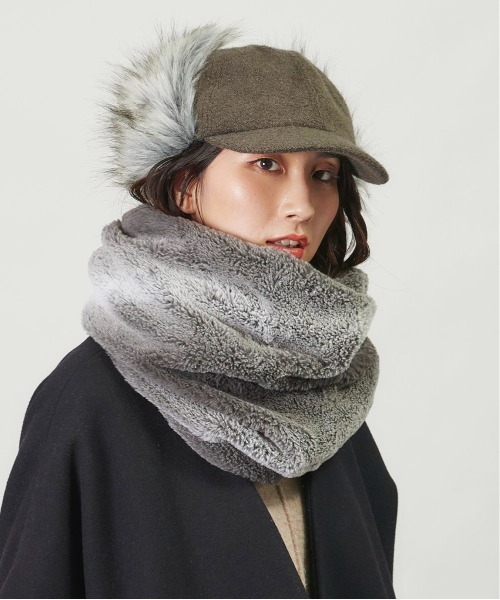 ORNERTE（オルネート）の「ORNERTE イヤーフラップキャップ（キャップ・レディース・ベージュ/ブラック/ネイビー/ブラウン/グレー・60cm/62cm/58cm）」の9枚目の写真