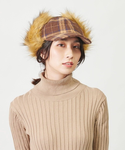 ORNERTE（オルネート）の「ORNERTE イヤーフラップキャップ（キャップ・レディース・ベージュ/ブラック/ネイビー/ブラウン/グレー・60cm/62cm/58cm）」の11枚目の写真