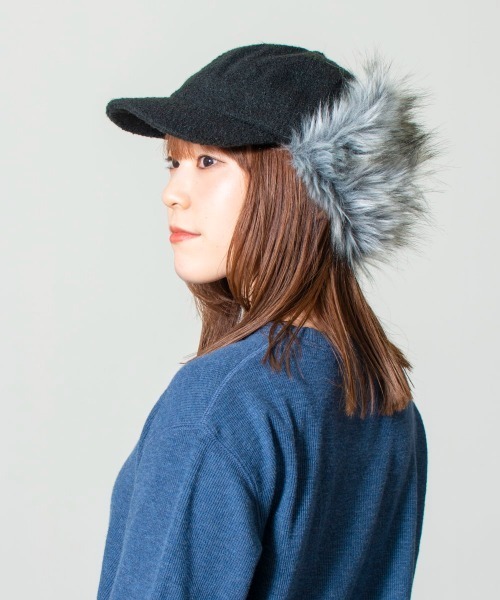 ORNERTE（オルネート）の「ORNERTE イヤーフラップキャップ（キャップ・レディース・ベージュ/ブラック/ネイビー/ブラウン/グレー・60cm/62cm/58cm）」の17枚目の写真