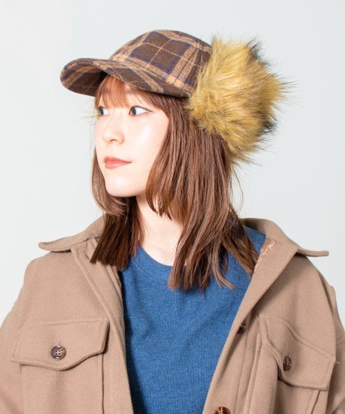 ORNERTE（オルネート）の「ORNERTE イヤーフラップキャップ（キャップ・レディース・ベージュ/ブラック/ネイビー/ブラウン/グレー・60cm/62cm/58cm）」の22枚目の写真