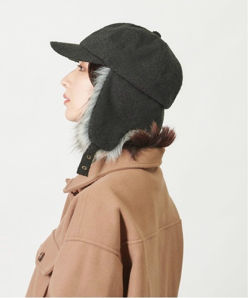 ORNERTE（オルネート）の「ORNERTE イヤーフラップキャップ（キャップ・レディース・ベージュ/ブラック/ネイビー/ブラウン/グレー・60cm/62cm/58cm）」の6枚目の写真