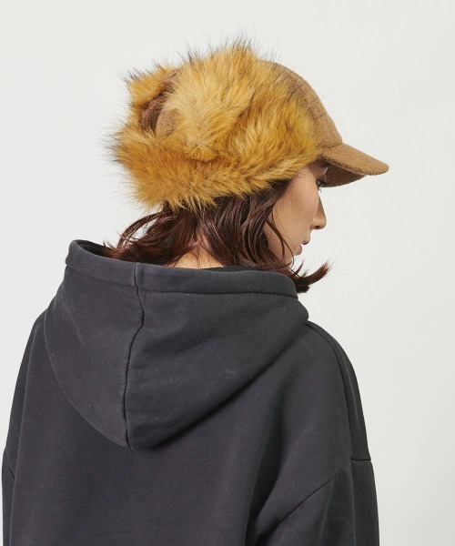 ORNERTE（オルネート）の「ORNERTE イヤーフラップキャップ（キャップ・レディース・ベージュ/ブラック/ネイビー/ブラウン/グレー・60cm/62cm/58cm）」の13枚目の写真
