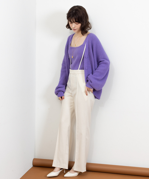 Rouge vif Anna（ルージュヴィフアンナ）の「W混アンサンブルニット（ニット/セーター・レディース・ブラック/モカ/サックスブルー/ラベンダー・フリー）」の7枚目の写真