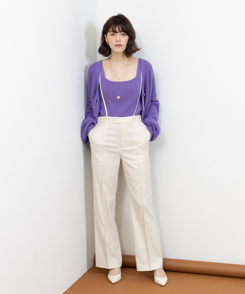 Rouge vif Anna（ルージュヴィフアンナ）の「W混アンサンブルニット（ニット/セーター・レディース・ブラック/モカ/サックスブルー/ラベンダー・フリー）」の8枚目の写真