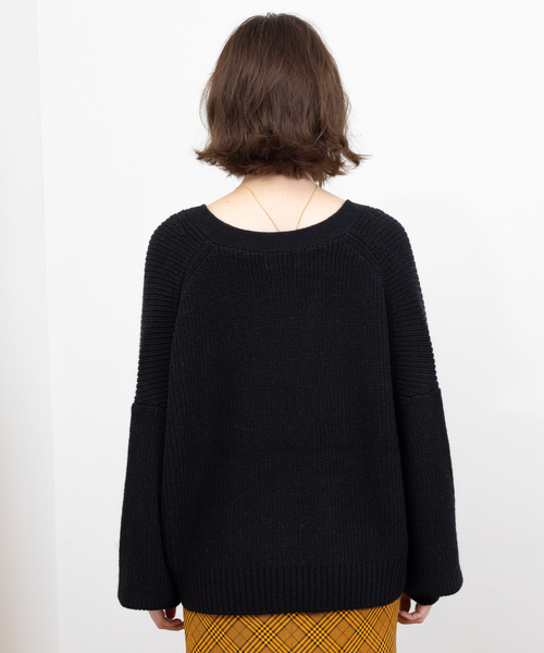 Rouge vif Anna（ルージュヴィフアンナ）の「W混アンサンブルニット（ニット/セーター・レディース・ブラック/モカ/サックスブルー/ラベンダー・フリー）」の21枚目の写真