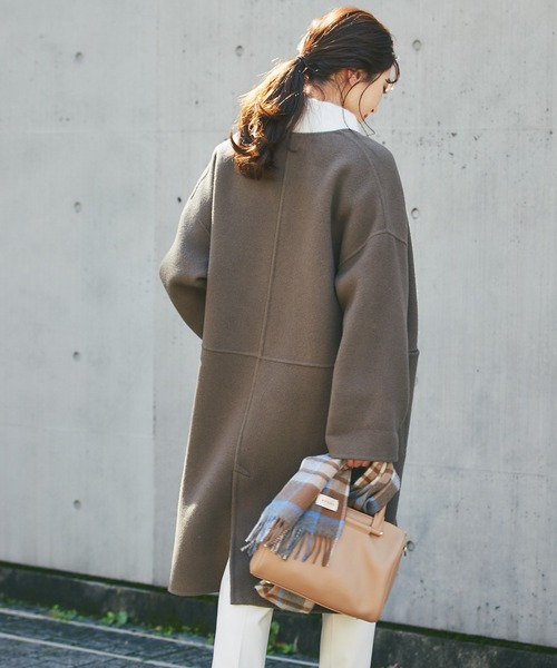 RIVE DROITE（リヴドロワ）の「シーズンコーデにマストバイなアイテム　ウールチェックストール（ストール/ショール・レディース・ブラウン/グリーン・FREE）」の13枚目の写真