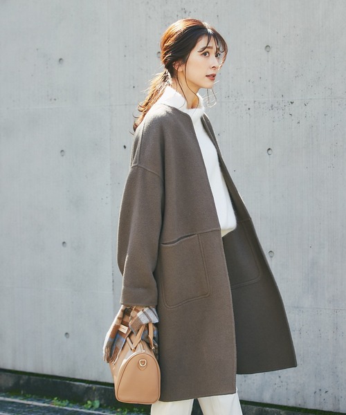 RIVE DROITE（リヴドロワ）の「シーズンコーデにマストバイなアイテム　ウールチェックストール（ストール/ショール・レディース・ブラウン/グリーン・FREE）」の12枚目の写真