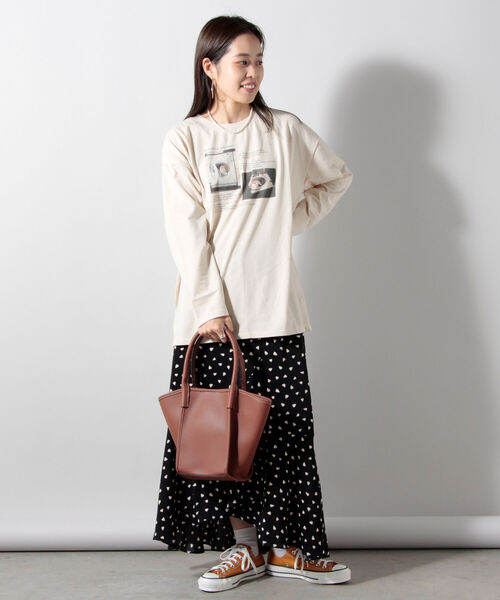 fredy repit（フレディレピ）の「フェイクレザーカラーライニングトートバッグ（トートバッグ・レディース・ブラック/キャメル・FREE）」の4枚目の写真