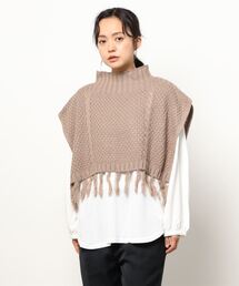 axes femme POETIQUE | ニットポンチョ付カットＰＯ(Tシャツ/カットソー)