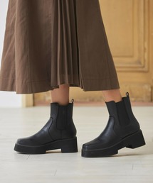 Fabby fabby | スクエアサイドゴア厚底ショートブーツ(ブーツ)