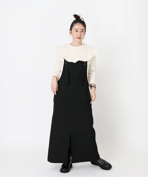 journal standard L'essage（ジャーナルスタンダードレサージュ）の「TWカルゼ ジャンパーワンピース◆3（ジャンパースカート・レディース・ブラック・FREE）」の11枚目の写真