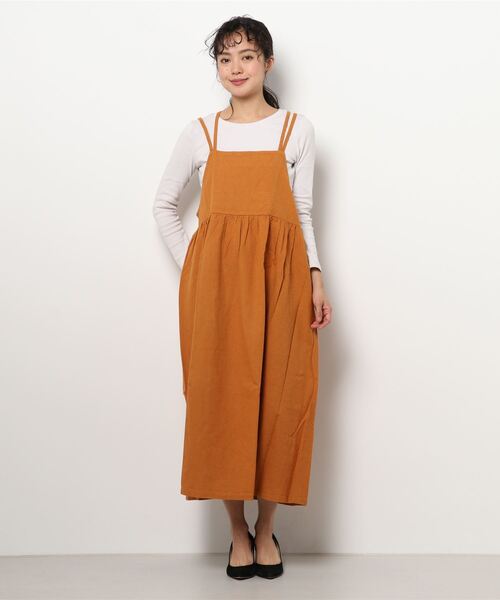 Samansa Mos2(サマンサ モスモス)の「バックリボンジャンパースカート(ジャンパースカート・レディース・オレンジ/ブラック/ベージュ/ミント・フリ-)」の7枚目の写真