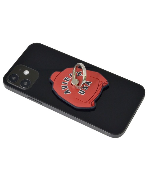 AVIREX（アヴィレックス）の「シリコンスマホリング AVIREX [MA-1] アヴィレックス ring スタンド スマホアクセサリー（スマホグッズ・メンズ・セージグリーン/ブラック/レッド・ONE SIZE）」の6枚目の写真