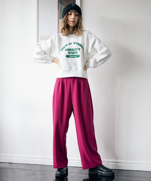 PBLIM(ページボーイリム)の「【PAGEBOYLIM】ヘビーオンスショートスウェット(スウェット・レディース・グレー/オフホワイト/ブルー・FREE)」の7枚目の写真