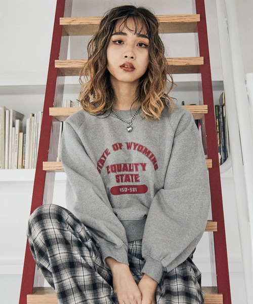 PBLIM(ページボーイリム)の「【PAGEBOYLIM】ヘビーオンスショートスウェット(スウェット・レディース・グレー/オフホワイト/ブルー・FREE)」の12枚目の写真