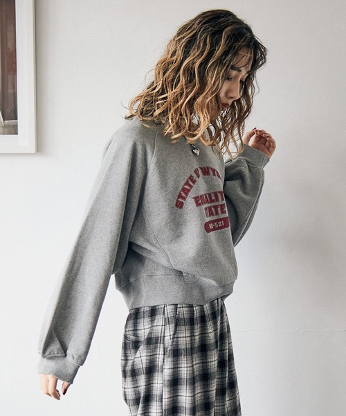 PBLIM(ページボーイリム)の「【PAGEBOYLIM】ヘビーオンスショートスウェット(スウェット・レディース・グレー/オフホワイト/ブルー・FREE)」の15枚目の写真