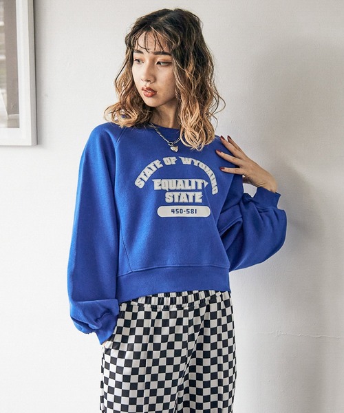 PBLIM(ページボーイリム)の「【PAGEBOYLIM】ヘビーオンスショートスウェット(スウェット・レディース・グレー/オフホワイト/ブルー・FREE)」の19枚目の写真