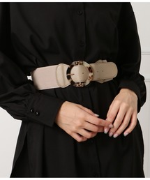 べっ甲ラウンドバックル太ベルト