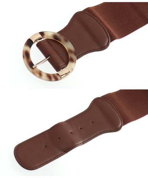 CHILLE（チル）の「べっ甲ラウンドバックル太ベルト（ベルト・レディース・ブラック/ベージュ/ブラウン・FREE）」の16枚目の写真