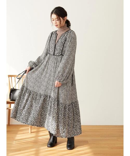 Green　Parks（グリーンパークス）の「・SUGAR SPOON フラワーptパネルワンピース＊（ワンピース・レディース・ブラック/ネイビー/グリーン・FREE）」の20枚目の写真