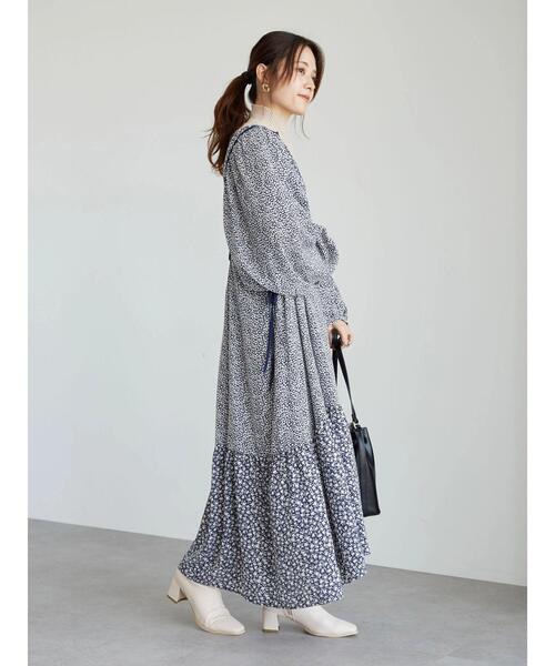 Green　Parks（グリーンパークス）の「・SUGAR SPOON フラワーptパネルワンピース＊（ワンピース・レディース・ブラック/ネイビー/グリーン・FREE）」の5枚目の写真