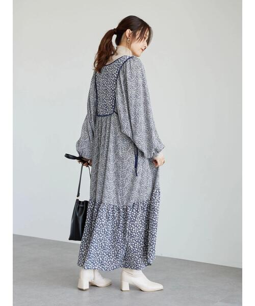 Green　Parks（グリーンパークス）の「・SUGAR SPOON フラワーptパネルワンピース＊（ワンピース・レディース・ブラック/ネイビー/グリーン・FREE）」の6枚目の写真