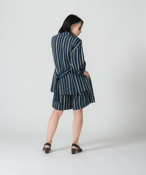 LAYMEE（レイミー）の「Wolf stripe Set up Jacket / ウォルフストライプセットアップジャケット（その他アウター・レディース・ネイビー/グリーン系その他/キャメル・FREE）」の10枚目の写真