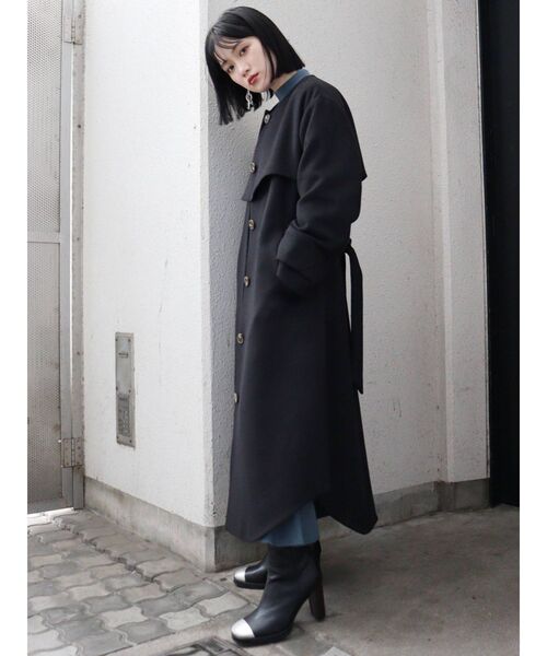 ノーカラーレイヤードコート（その他アウター）｜MURUA（ムルーア）の