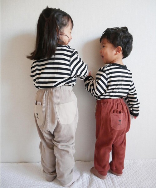 SHOO・LA・RUE（シューラルー）の「◆【90-130cm/ハロコレ】ボーダーオモテモウラモロンT（Tシャツ/カットソー・キッズ・ブラック系2/アイボリー系/レッド系4・11/10/12/13/09）」の21枚目の写真