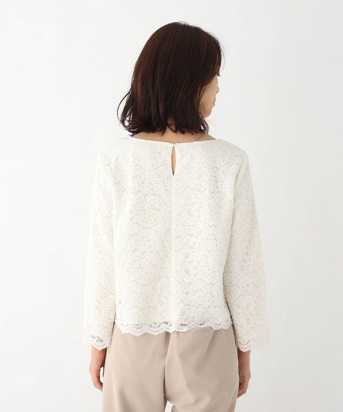 OPAQUE.CLIP(オペークドットクリップ)の「◆レースプルオーバーブラウス【WEB限定サイズ】(シャツ/ブラウス・レディース・ライトグレー/ホワイト系/ネイビー・34/36/38/42/40)」の11枚目の写真