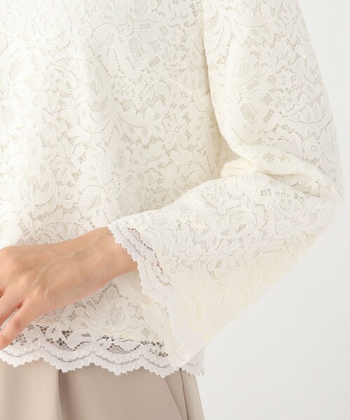 OPAQUE.CLIP(オペークドットクリップ)の「◆レースプルオーバーブラウス【WEB限定サイズ】(シャツ/ブラウス・レディース・ライトグレー/ホワイト系/ネイビー・34/36/38/42/40)」の8枚目の写真