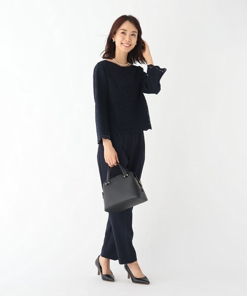 OPAQUE.CLIP(オペークドットクリップ)の「◆レースプルオーバーブラウス【WEB限定サイズ】(シャツ/ブラウス・レディース・ライトグレー/ホワイト系/ネイビー・34/36/38/42/40)」の6枚目の写真